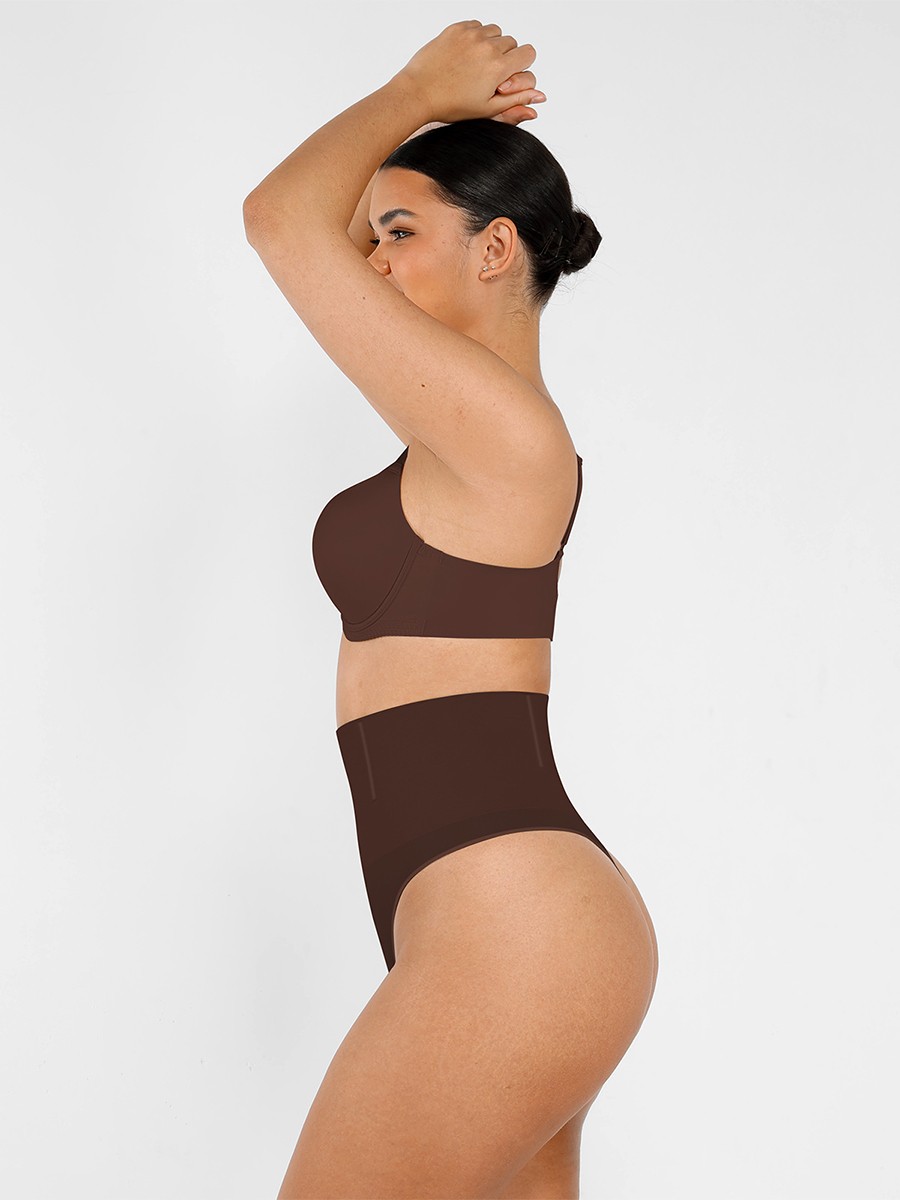 Brown Abdominal Compression Seamless Shapewear Panties